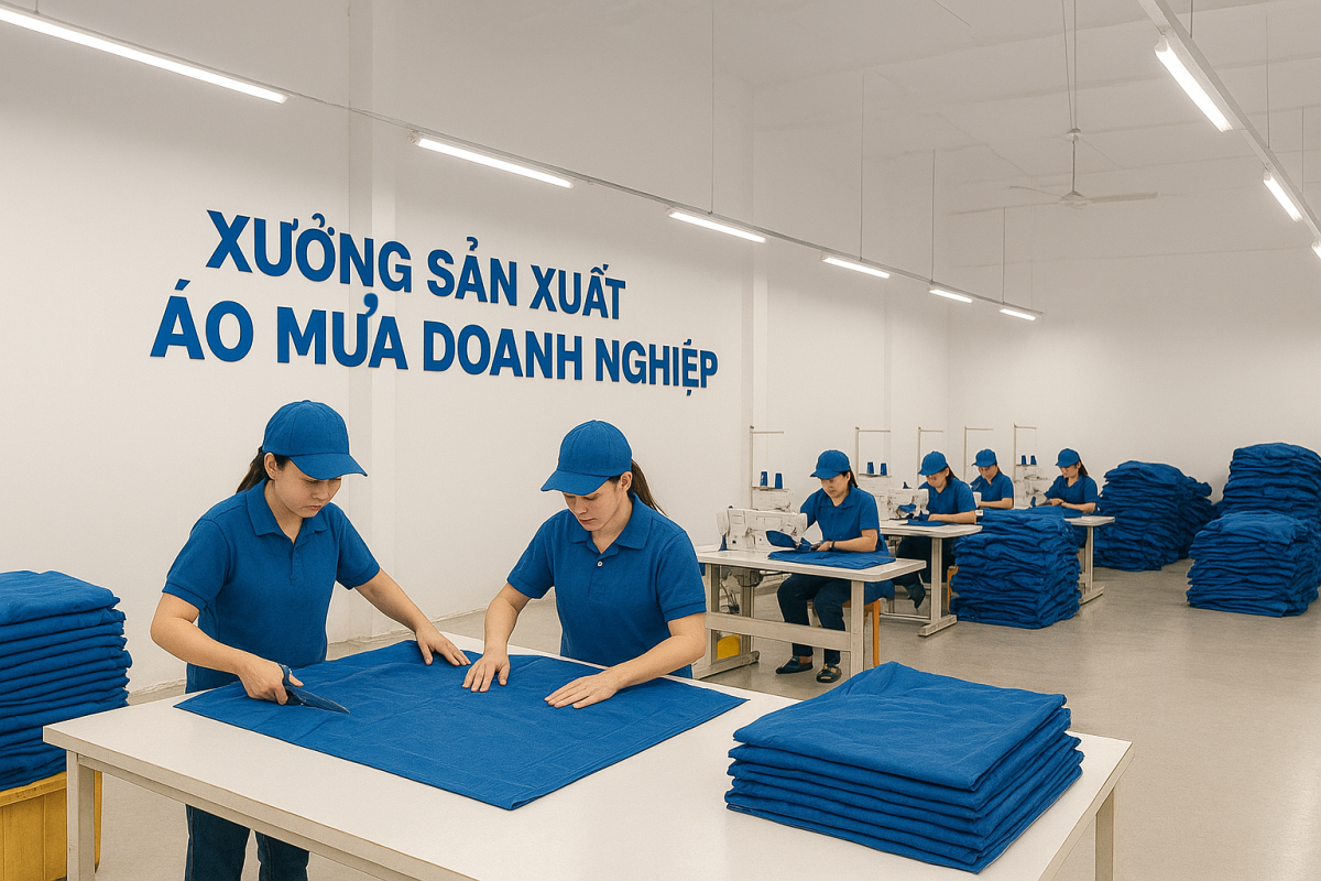 Xưởng sản xuất áo mưa doanh nghiệp