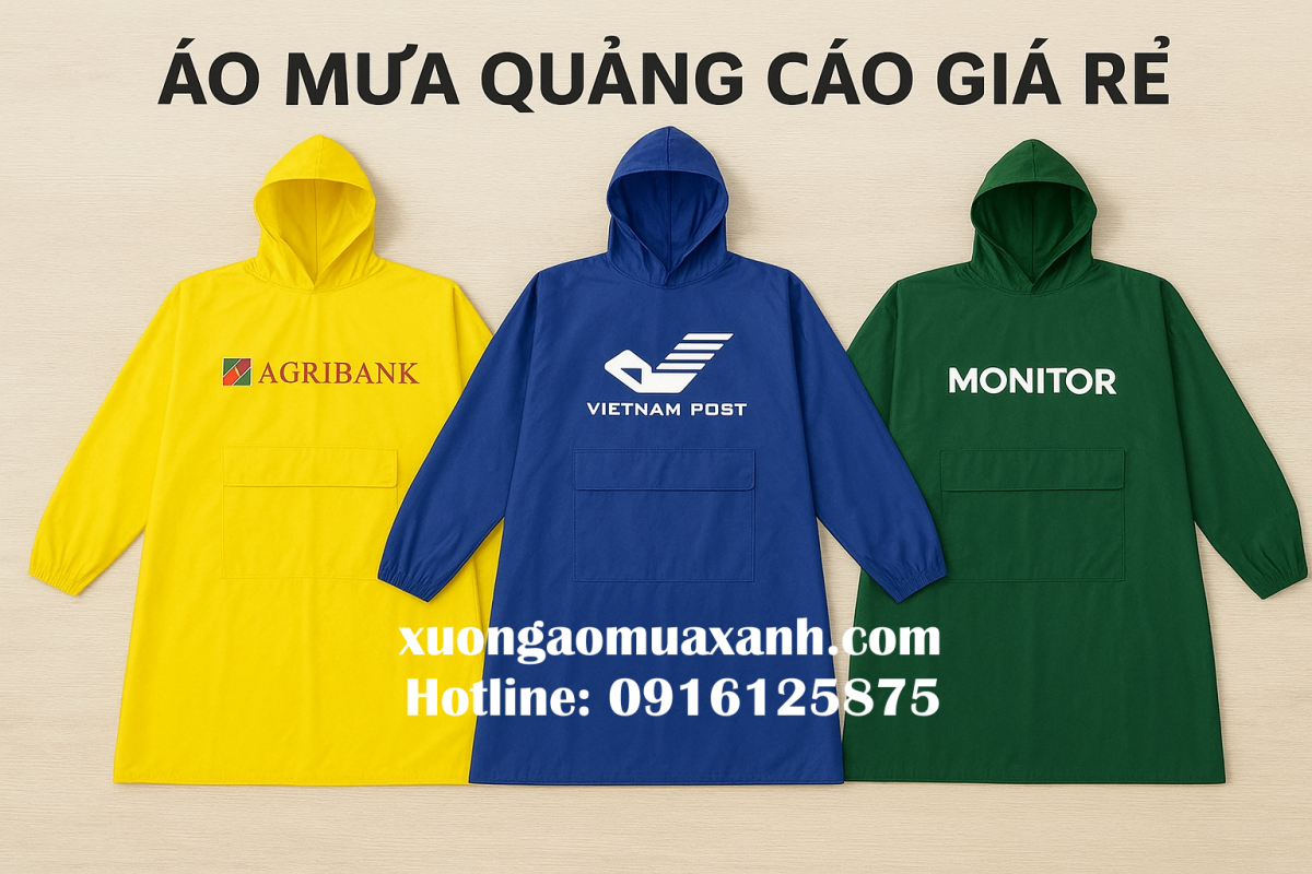 Áo mưa quảng cáo giá rẻ, chất lượng, giao hàng toàn quốc